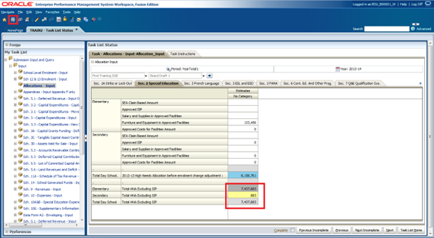 Shows user entering amount of ttal HNA excluding SIP then saves